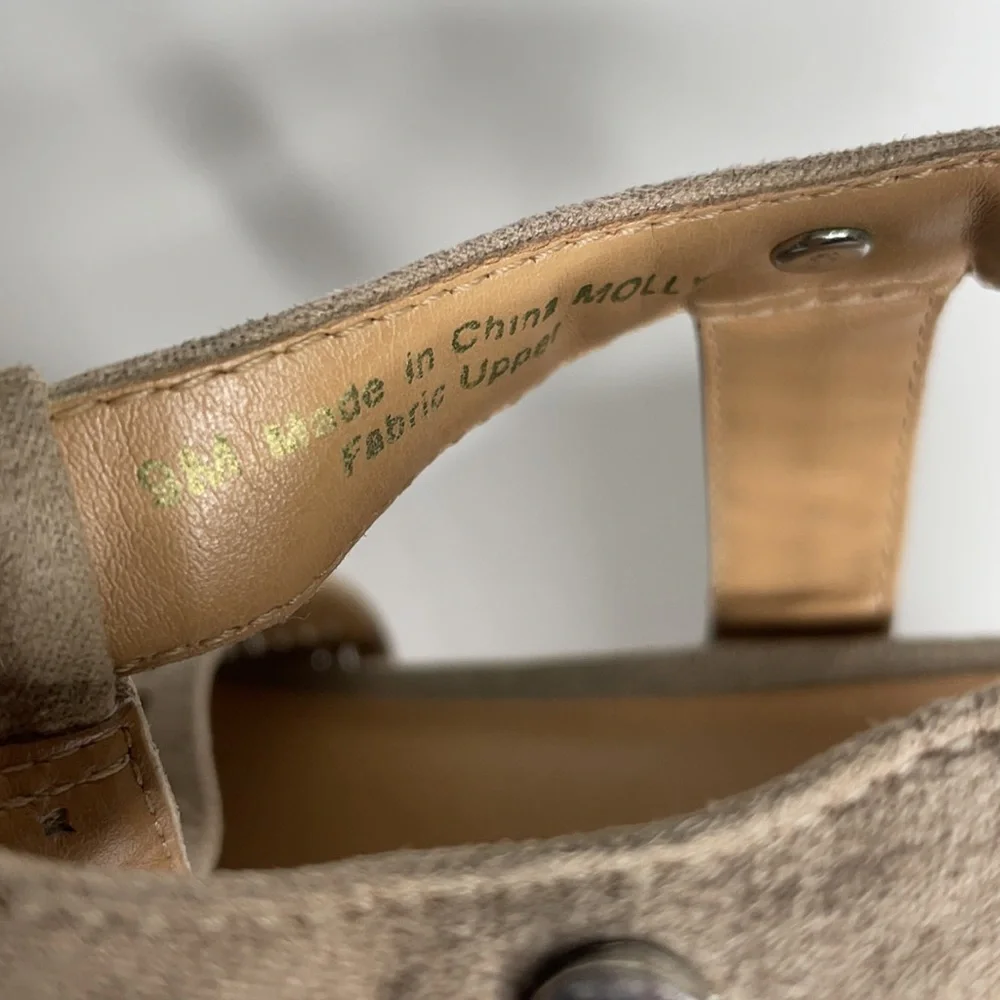Franco Sarto‎ Molly Suede Tan Heel sz 9 tan